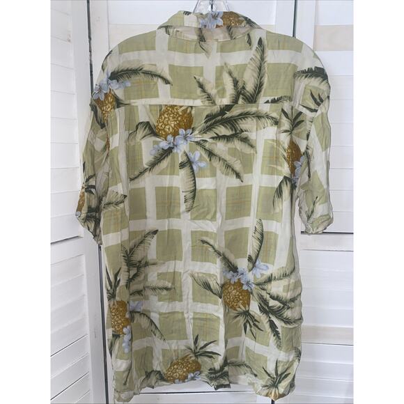 Vintage Hawaiian Shirt Steve & Barry Rayon Floral Pineapple Tiki Men’s Large - Picture 6 of 7
